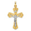 14k Two-tone Polished Solid INRI Curcifix Cross Pendant