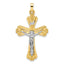 INRI Crucifix Cross Pendant in 14K Two-Tone Gold, 34mm Textured - Sophia Jewelers