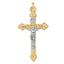INRI Budded Crucifix Pendant in 14K Two-Tone Gold, 46mm Textured - Sophia Jewelers