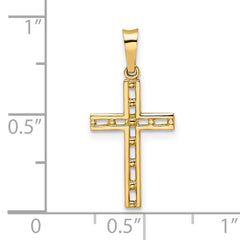 14k Polished Solid Cross Pendant