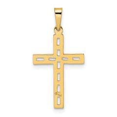 14k Polished Solid Cross Pendant