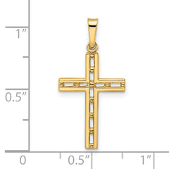 14k Polished Solid Cross Pendant