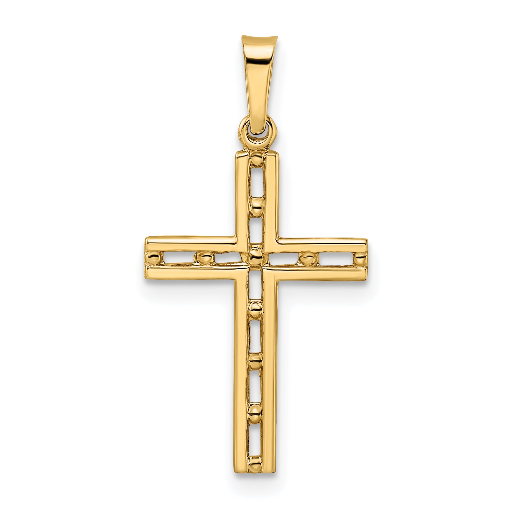 14k Polished Solid Cross Pendant