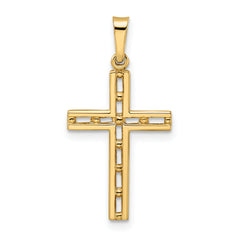 14k Polished Solid Cross Pendant