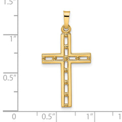 14k Polished Solid Cross Pendant