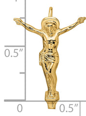 14k Polished Solid Risen Christ Chain Slide