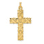 Floral Cross Pendant in 14K Yellow Gold, 25mm Textured - Sophia Jewelers