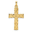 Floral Cross Pendant in 14K Yellow Gold, 33mm Textured - Sophia Jewelers