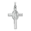 Cross with Our Lady of Guadalupe Pendant in 14K White Gold, 37mm - Sophia Jewelers