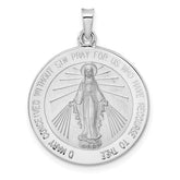 14k White Gold Polished Miraculous Solid Medal Pendant
