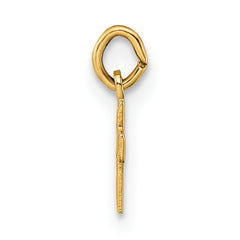 14k Polished Solid Tiny Heart Cross Pendant