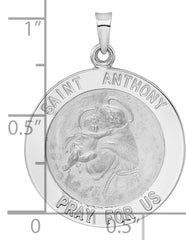 14k White Gold Polished St Anthony Solid Medal Pendant