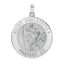 14k White Gold Polished Saint Christopher Solid Medal Pendant
