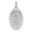 Saint Joseph Oval Medal Pendant in 14K White Gold, 16mm - Sophia Jewelers