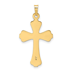 14k Polished Solid Fancy Design Cross Pendant