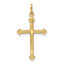 14k Polished and Textured Solid Diamond Shape Cross Pendant
