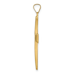 14k Polished Hollow Cross Pendant