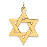 14k Polished Solid Star of David Pendant