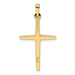 14k Two-tone Polished Solid Diamond Shape Center Cross Pendant