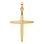 14k Two-tone Polished Solid Diamond Shape Center Cross Pendant