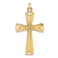 Flower Center Cross Pendant in 14K Yellow Gold, 42mm Textured - Sophia Jewelers