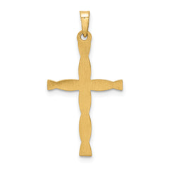 14k Polished Hollow Twisted Cross Pendant