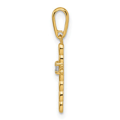 14k CZ Cross Pendant