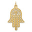14k Polished Solid Filigree Hamsa Pendant