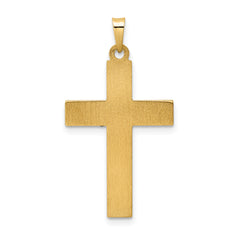 14k Two-tone Polished and Twisted Hollow INRI Crucifix Pendant