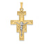 Crucifix Pendant in 14K Two-Tone Gold, 20x29mm - Sophia Jewelers
