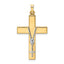 14k Two-tone Polished Hollow Rosary Cross Pendant