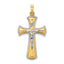 Flared Arms INRI Crucifix Pendant in 14K Two-Tone Gold, 36mm - Sophia Jewelers