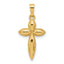 14k Polished and Beaded Hollow Edge Passion Cross Pendant