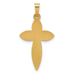 14k Polished and Beaded Hollow Edge Passion Cross Pendant