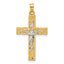 14k Two-Tone Hollow INRI Crucifix Pendent