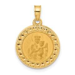 14K Hollow Our Lady of Mt Carmel Medal