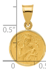 14k Polished and Satin Solid Our Lady of Perpetual Help Medal