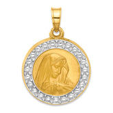 14k and Rhodium Hollow Lady of Sorrows Pendant