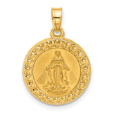 14K Hollow Miraculous Mary Plain Back Medal
