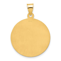 14k Polished and Satin Solid Miraculous Mary Plain Back Medal