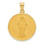 14k Polished and Satin Solid Miraculous Mary Plain Back Medal