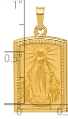 14K Rectangular Hollow Miraculous Medal