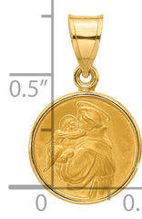 14k Polished and Satin St. Anthony Medal