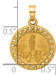 14k Satin and Polished St Anthony Medal Circle Pendant