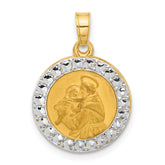 14K with White Rhodium Hollow St. Anthony Medal