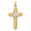 14k Two-tone Textured Hollow Budded St Benedict Cross Pendent