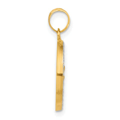 14K with White Rhodium Hollow St. Christopher Medal