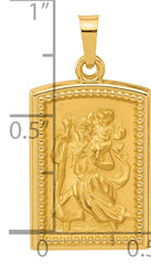 14K Rectangular Hollow St. Christopher Medal