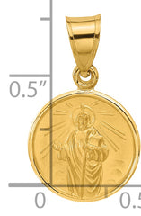 14k Polished and Satin Solid St Jude Thaddeus Medal