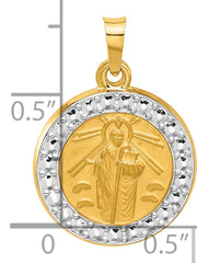 14K with White Rhodium Hollow St. Jude Thaddeus Medal